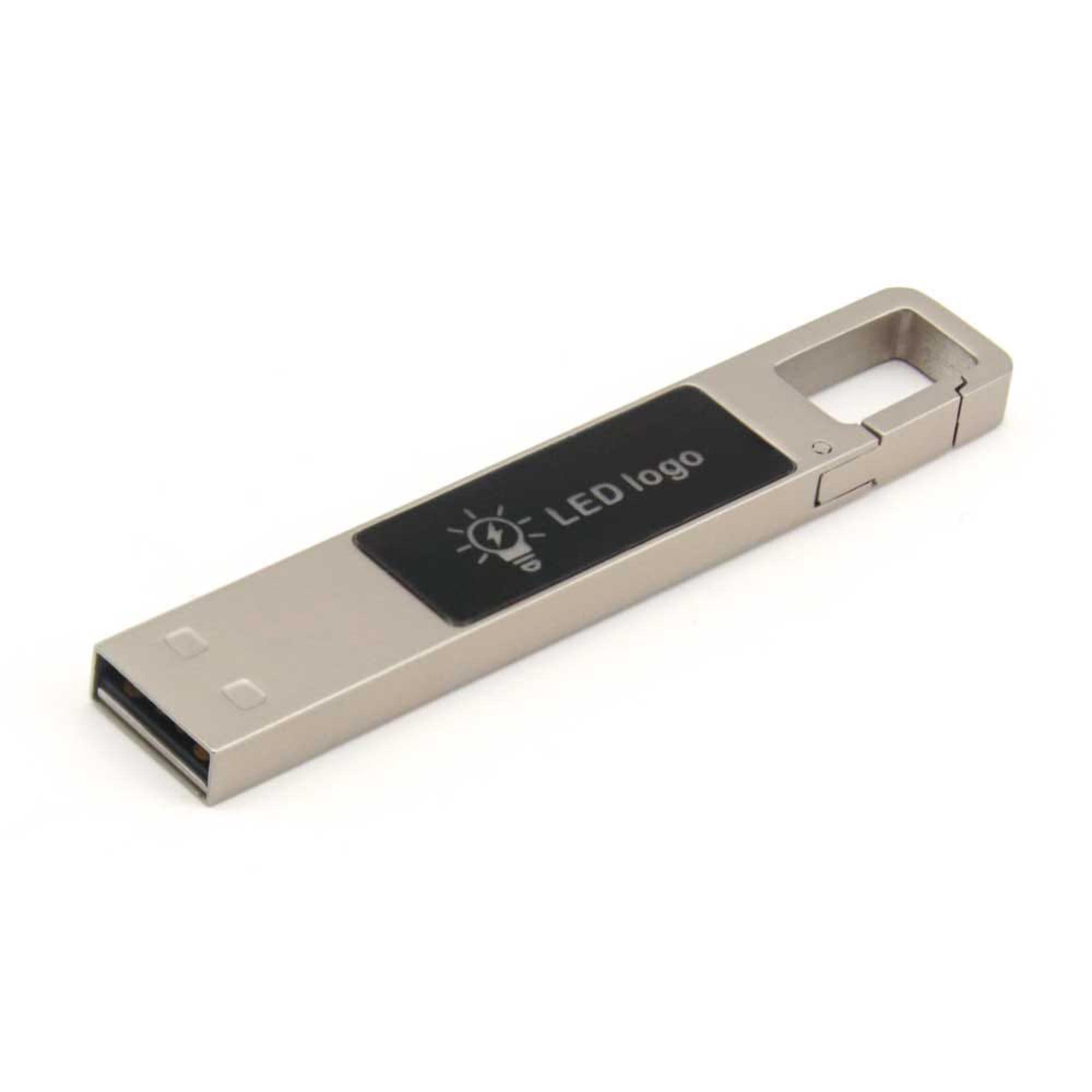 Light-Up Logo USB with Snap Hook 16GB - alternate view